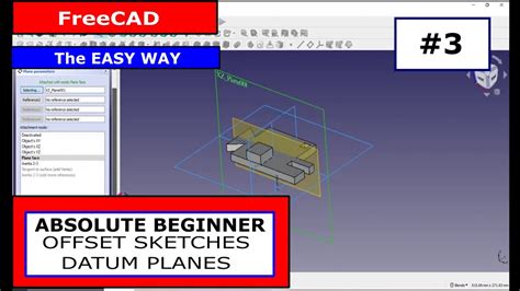 Freecad For Beginners Offset Sketches And Datum Planes Youtube