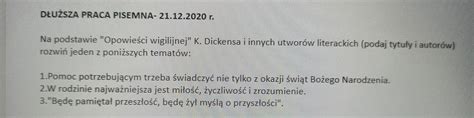 B Agam O Pomoc Z Wypracowaniem Z Lektury Opowie Wigilijna Co