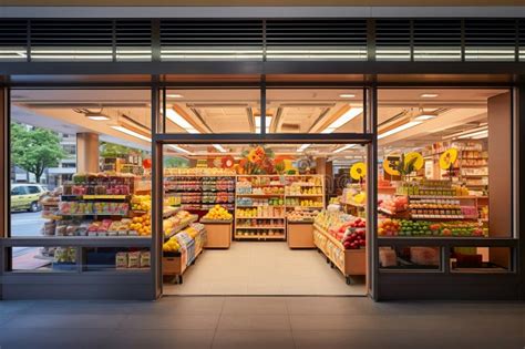 Local Grocery Store Facade Storefront, Daylight Stock Photo - Image of front, local: 300417736