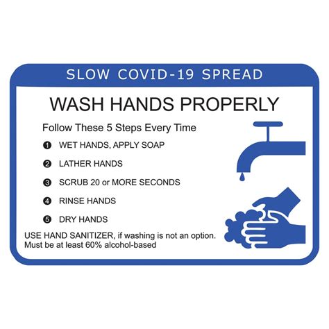 Wash Hands Instructions Sign Safety And Regulatory Signs Signage Office Supplies And