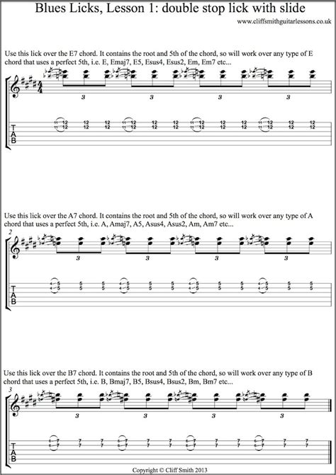 Blues Licks Lesson Cliff Smith Guitar Lessons