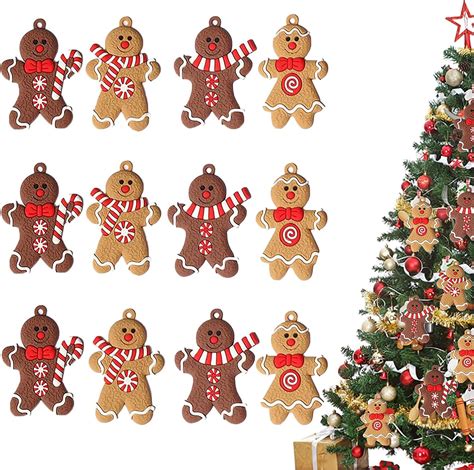 12 Pieces Gingerbread Christmas Ornament Gingerbread Man