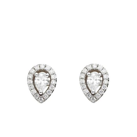 Boucles D Oreilles Diamants Or Blanc Compagnie Des Gemmes