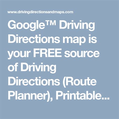 Free Driving Directions Printable PRINTABLE TEMPLATES