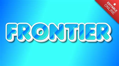 Frontier Efeito Fonte Azul Brilhante Gerador De Efeitos De Texto