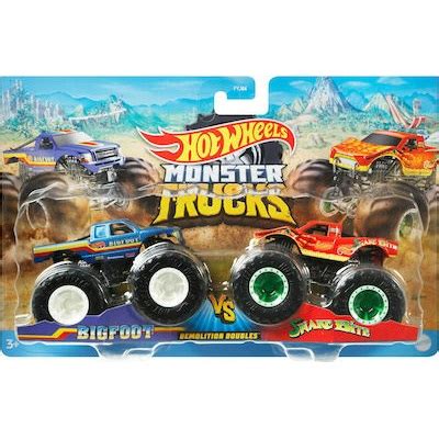 FYJ Mattel Hot Wheels Οχήματα Monster Trucks Σετ Των Bigfoot VS Snake Bite Wanted