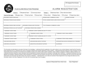 Fillable Online Alarm Registration Form CPD 300 08 2007 Cramerton