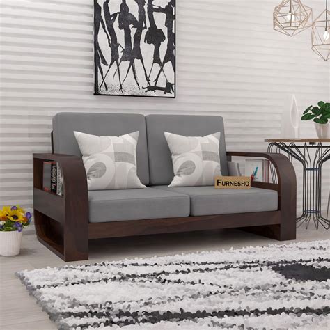 Furnesho Wooden Person Sofa Set For Living Room Two Seater Sofa For