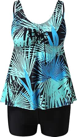 Bikini Hose Damen Bauchweg Badeanzug Extra Frauen Floral Stück Zwei Badeanzüge Schwimmen Tank