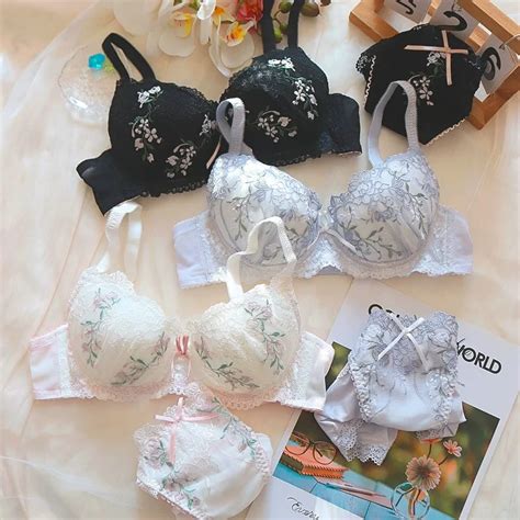 Lingerie De Renda Floral Nupcial Bordada Para Mulheres Fino Round Home Suit Suti De A O