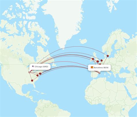 All Flight Routes From Barcelona To Chicago BCN To ORD Flight Routes