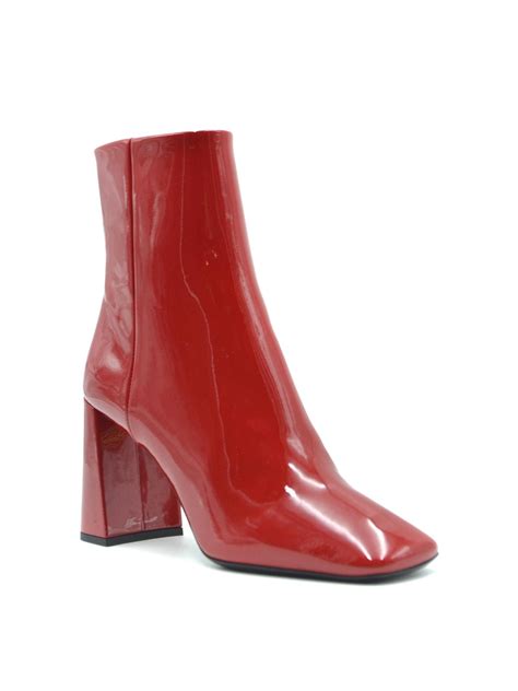 Prada Patent Leather Ankle Boot In Red Lyst