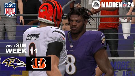 Madden 24 Baltimore Ravens Vs Cincinnati Bengals Week 11 Full