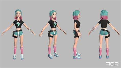 3D Model Stylized Girl Low Poly Character Game Ready VR AR Low