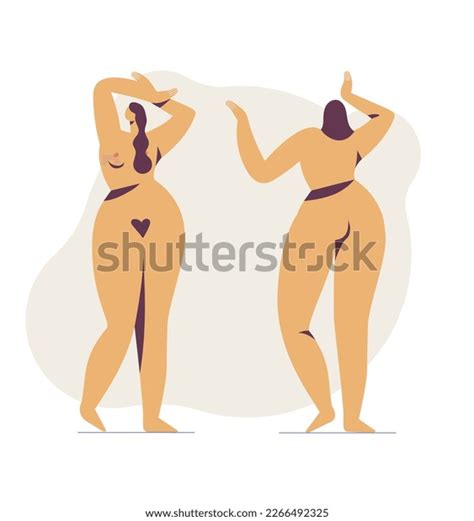 Bodypositive Illustration Naked Woman Body Silhouette Stock Vector Royalty Free 2266492325