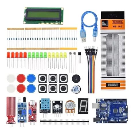 Kit Arduino Uno R3 Aprendizaje Lcd Sensores Protoboard