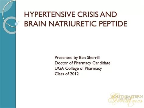 Ppt Hypertensive Crisis And Brain Natriuretic Peptide Powerpoint