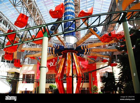 A Thrill Ride Waits For The Next Thrill Seeker At The Indoor Amusement