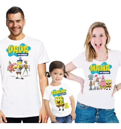 Kit Playeras Bob Esponja Personalizada Fiestas Meses Sin Intereses