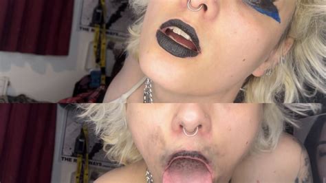 Fuck My Lipstick Off My Mouth With Your Cock Sloppy Blowjob Lipstick Fetish Deepthroat Gothic