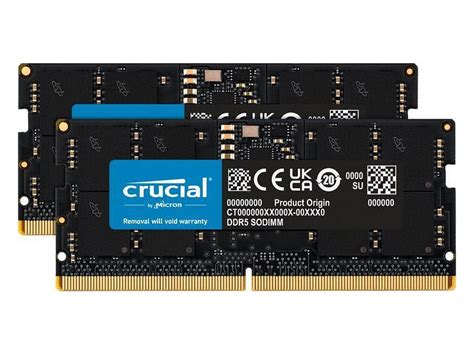 Crucial 64GB (2 x 32GB) DDR5 SDRAM Memory Kit - For Notebook - 64 GB (2 x 32GB) - DDR5-4800/PC5 ...