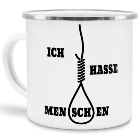 Emaille Tasse Ich Hasse Menschen Tassendruck 12 95