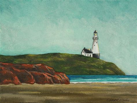 Lighthouse Painting, Seaside Painting, Ocean Edge, Coastal Scene ...