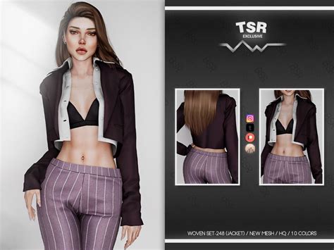 The Sims Resource Woven Set Jacket Bd Sims Mods Clothes