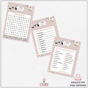 Kit Brincadeiras De Ch De Lingerie Preto E Rosa Nude Est Dio Creatus