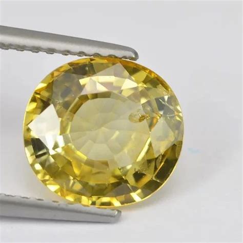 Round Astrology Natural Unheated Untreated Yellow Sapphire Stone Carat