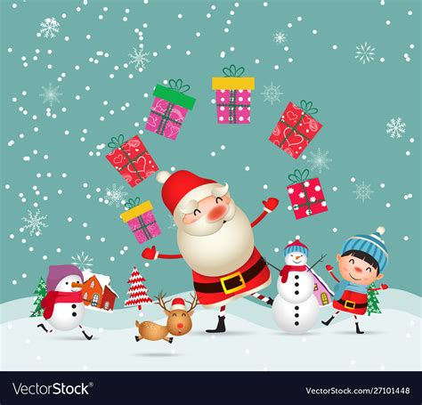 Merry christmas and happy new year cute Royalty Free Vector