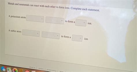 Solved Metals And Nonmetals Can React With Each Other To Chegg