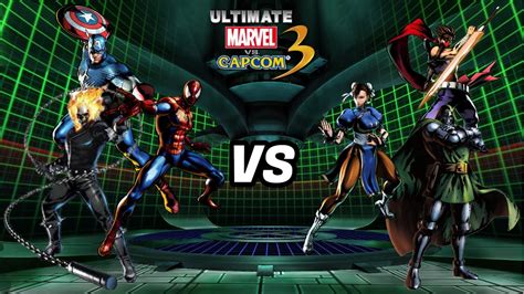 UMVC3 PARSEC GHOST RIDER CAPTAIN AMERICA SPIDER MAN VS CHUN LI DOCTOR