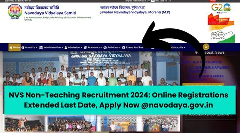 NVS Non Teaching Recruitment 2024 Online Registrations Extended Last