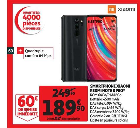 Promo Smartphone Xiaomi Redmi Note 8 Pro Chez Auchan ICatalogue Fr