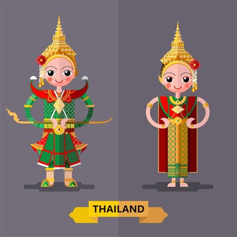 Premium Vector Cute Cartoon Characters Girl In Traditional Dresses Of