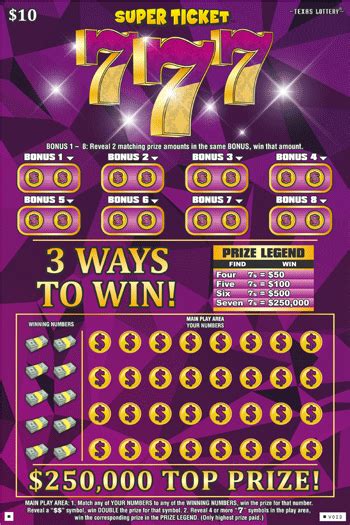 Texas Lottery Scratch Tickets Details