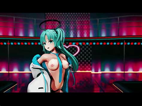 Hayase Yuuka Hentai Blue Archive No Bra Dance Queencard MMD D Cabello Azul Claro CLIP