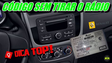 DICA CÓDIGO RÁDIO RENAULT SEM TIRAR O RÁDIO YouTube