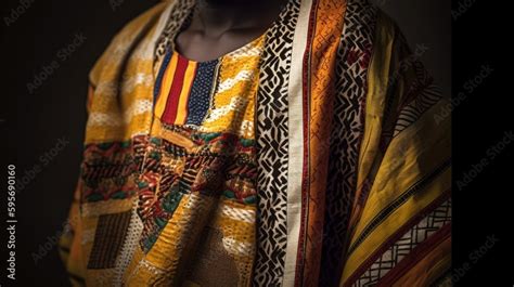 Traditional Ghanaian clothing is worn by men. Generative AI Stock ...