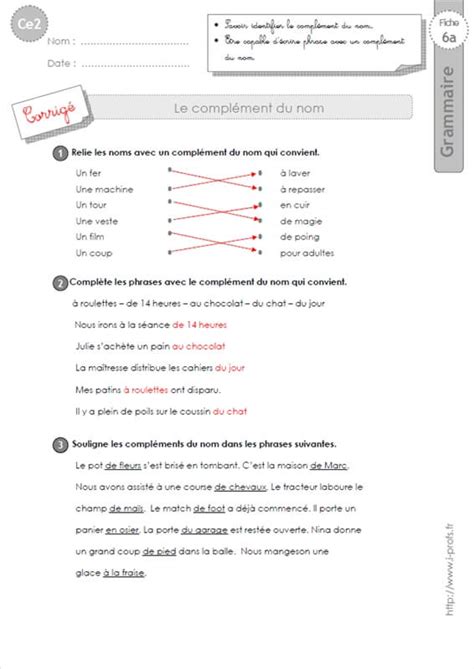 complément du nom adjectif