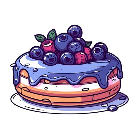 Premium Vector Blueberry Cheesecake Donut Clip Art Illustration