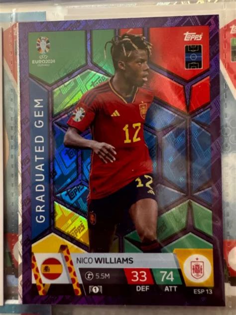 UEFA EURO 2024 Match Attax Nico Williams Graduated Gem 9 99 PicClick AU