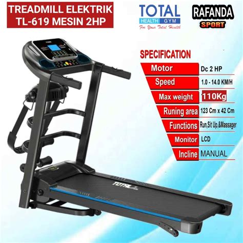 Tl Mesin Hp Treadmill Elektrik Fungsi Total Fitness Rafanda