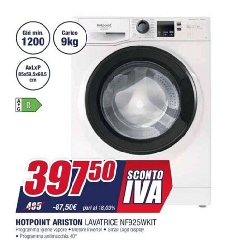 Hotpoint Ariston Lavatrice NF925WKIT offerta di Trony
