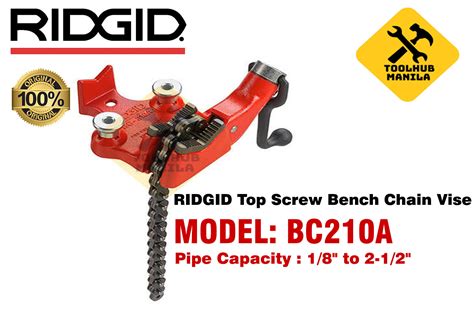 Ridgid 40185 Chain Bench Vise Bc210 Top Screw Bench Chain Vise 18 To