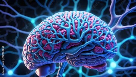 Cross Section Of The Human Brain Showcasing Different Regions And