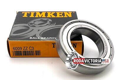 TIMKEN 6009 ZZ C3 DEEP GROOVE BALL BEARING METAL SHIELDED 45x75x16 Mm