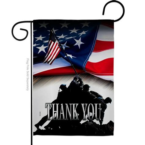 Two Group Flag Thank You Armed Forces Military Marine Corps Decor Flag