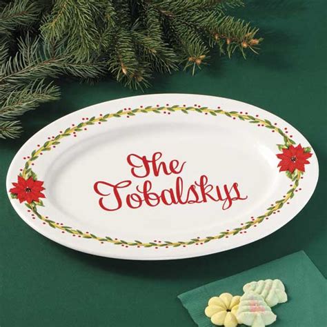 Personalized Poinsettia Serving Platter - Occasions Sale - MilesKimball